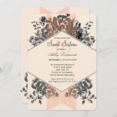 Perzik  Bloemen en Streep Kaart (Voorkant / Achterkant)