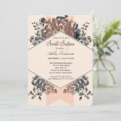 Perzik  Bloemen en Streep Kaart (Staand voorkant)