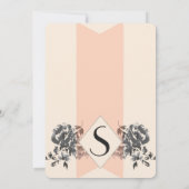 Perzik  Bloemen en Streep Kaart (Achterkant)