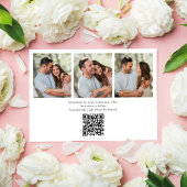 Perzik Bloemen Fotocollage bruiloft Save The Date