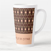 Perzik Bloemen geaccentueerd Latte Mok (Rechts)