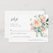 Perzik Bloemen geen Maaltijd RSVP V3 (Voorkant / Achterkant)