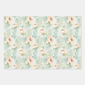 Perzik Bloemen geruit inpakpapier (Voorkant)