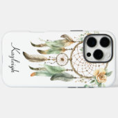 Perzik Bloemen Groene Droomvanger Case-Mate iPhone Case (Achterkant (horizontaal))