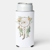 Perzik Bloemen Groene Droomvanger Seltzer Blikjeskoeler (Seltzer Achterkant)