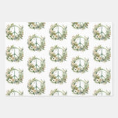 Perzik Bloemen Groene Droomvanger Verjaardag Inpakpapier Vel (Voorkant 2)