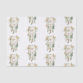 Perzik Bloemen Groene Droomvanger Verjaardag Tissuepapier (Voorkant)