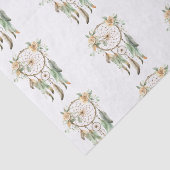 Perzik Bloemen Groene Droomvanger Verjaardag Tissuepapier (Detail)