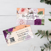  Perzik Bloemen Haar Stylist Afspraak QR Visitekaartje