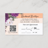  Perzik Bloemen Haar Stylist Afspraak QR Visitekaartje (Achterkant)