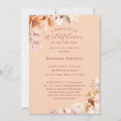 Perzik Bloemen Herfst Kleine Wildbloem Baby shower Kaart (Voorkant)