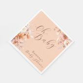 Perzik  Bloemen Herfst Oh Baby shower Servet (Hoek)