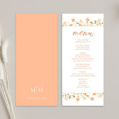 Perzik Bloemen Huwelijk Custom Menu