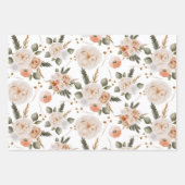 Perzik Bloemen Inpakpapier Vellen (Voorkant 2)