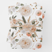 Perzik Bloemen Inpakpapier Vellen (In situ)