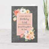 Perzik Bloemen Kleindochter in Wet Verjaardag Kaar Kaart (Voorkant)