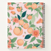 Perzik Bloemen Kleurrijk Gepersonaliseerd Patroon Notitieboek (Achterkant)