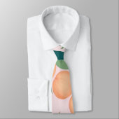 Perzik Bloemen Kleurrijk Gepersonaliseerd Patroon Stropdas (Gebonden)