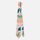 Perzik Bloemen Kleurrijk Gepersonaliseerd Patroon Stropdas (Voorkant)