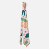 Perzik Bloemen Kleurrijk Gepersonaliseerd Patroon Stropdas (Achterkant)