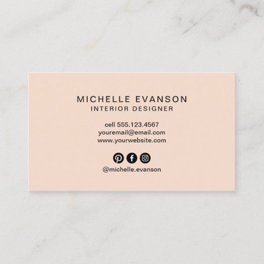 Perzik Bloemen Kleurrijke bloemen Elegant Visitekaartje (Achterkant)