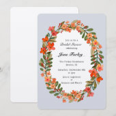 Perzik Bloemen Krans Bruids Douche Uitnodiging (Voorkant / Achterkant)