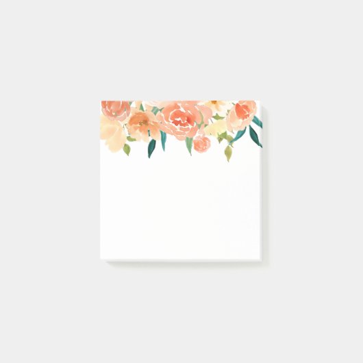 Perzik Bloemen Modern Chic Post-it® Notes (Voorkant)