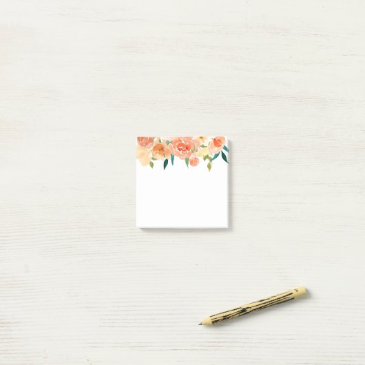 Perzik Bloemen Modern Chic Post-it® Notes (Op bureau)