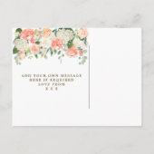 Perzik Bloemen Moderne bruids douche uitnodiging Briefkaart (Achterkant)