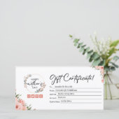 Perzik Bloemen Moederdag Cadeaubon (Staand voorkant)