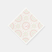 Perzik Bloemen Papier Initial Servet (Hoek)