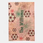 Perzik Bloemen Persoonlijk display Theedoek (Verticaal)