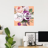  Perzik  Bloemen Persoonlijk Visitekaartje Poster (Thuiskantoor)