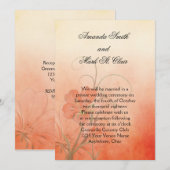 Perzik bloemen perzik textuur achtergrond bruiloft kaart (Voorkant / Achterkant)