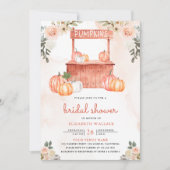 Perzik Bloemen Pompoen Markt Foto Vrijgezellenfees Kaart (Voorkant)