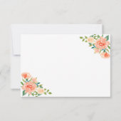 Perzik Bloemen Rand | Trouwgegevens Kaart (Achterkant)