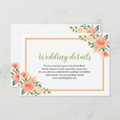 Perzik Bloemen Rand | Trouwgegevens Kaart (Voorkant / Achterkant)