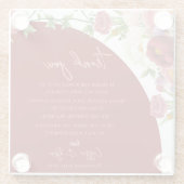 Perzik Bloemen Rode Boog Huwelijk Dank u Bericht Glazen Onderzetter (Achterkant)