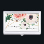 Perzik Bloemen Roze Bloemen Bruiloft Planner Custo Visitekaarthouder<br><div class="desc">Peach Flowers Pink Floral Wedding Planner Custom Business Card Case is modern en elegant voor het imponeren en brandmerken van uw bedrijf terwijl het uw visitekaartjes bevat. Personaliseer het met uw informatie</div>