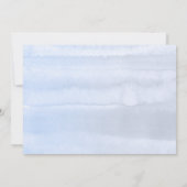 Perzik Bloemen Stoffig Blauw Bruiloft 3 Foto's Bedankkaart (Achterkant)