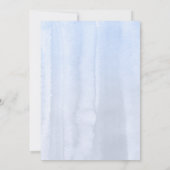 Perzik Bloemen Stoffig Blauw Elegant Verlovingsfee Kaart (Achterkant)