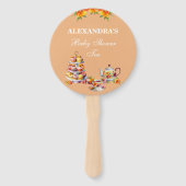 Perzik Bloemen Tea Party Baby shower Hand Fan Handwaaier (Voorkant)