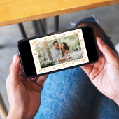 Perzik Bloemen Trouwen Save the Date Foto Kaart