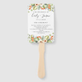 Perzik Bloemen Trouwprogramma Hand Fans Handwaaier (Voorkant)
