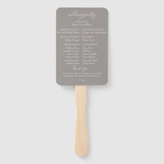 Perzik Bloemen Trouwprogramma Hand Fans Handwaaier (Achterkant)