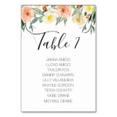 Perzik Bloemen Trouwstoel Grafiek Kaarten (Achterkant)