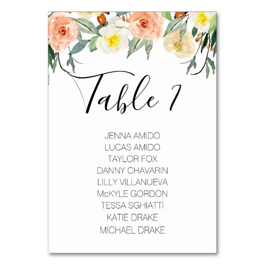 Perzik Bloemen Trouwstoel Grafiek Kaarten (Achterkant)