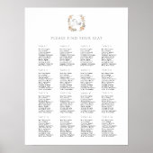  Perzik Bloemen Trouwstoel Grafiek Poster (Voorkant)