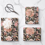 Perzik Bloemen Verjaardag Bruiloft Vrijgezellenfee Inpakpapier Vel<br><div class="desc">perzikbloemen met groen op deze inpakpapier vellen. Drie vellen tot een set.</div>