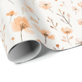 Perzik Bloemen Verjaardag Cadeaupapier (Rol Hoek)